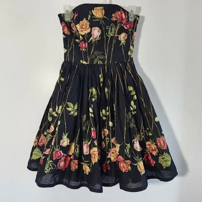 Mini Vestido Vintage Betsy Johnson Rosa Tallo Sin Tirantes Talla 0 Ajuste Acampanado Y2K  Foto 1 de 4