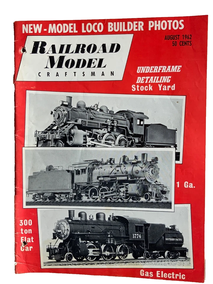Revista Railroad Model Craftsman agosto 1962 tren coleccionable efímero Foto 1 de 1
