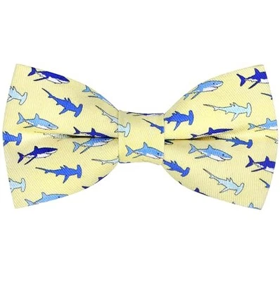 Цветной весело узор предварительно завязанный галстук-бабочка мужской цветочный пространства синий желтый акулы - Изображение 1 из 4