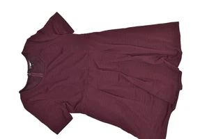 Lane Bryant Plus Size 22/24 Maroon Ribbed Short Sleeve A-Line Dress - Picture 1 of 8