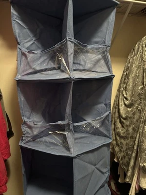 Joy Mangano 5 层悬挂鞋旋转木马蓝色 — 第 1/4 张图片