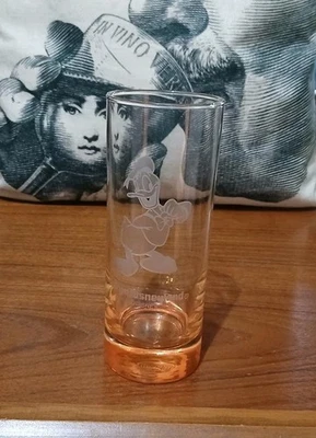 Vintage TOKYO Disneyland Pink Donald Duck Hiball Drinking Glass - image 1 of 4