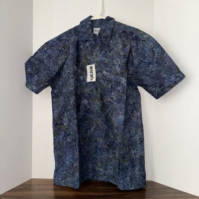 Indygo Smith Abstracto Psicodélico Floral Para Hombre Manga Corta Abotonada Mediana Foto 1 de 4