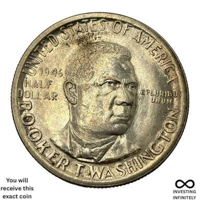 1946 AU Booker T. Washington Commemorative Half X-1317 - Image 1 of 3