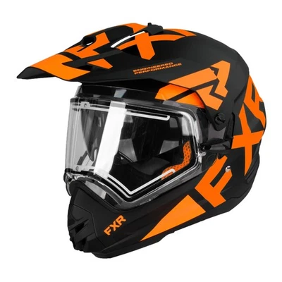 FXR Torque X Team Snowmobile Helmet Electric Shield Sun Shade Black/Orange - Imagem 1 de 4