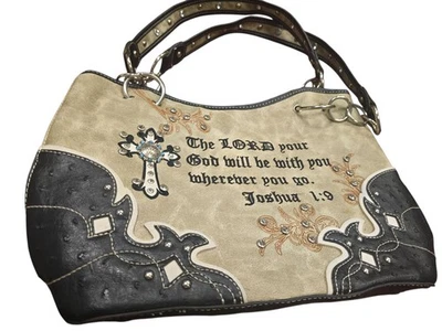 Bolsa de mão Holly Texas West Scripture versículo bíblico strass transporte oculto - Imagem 1 de 4