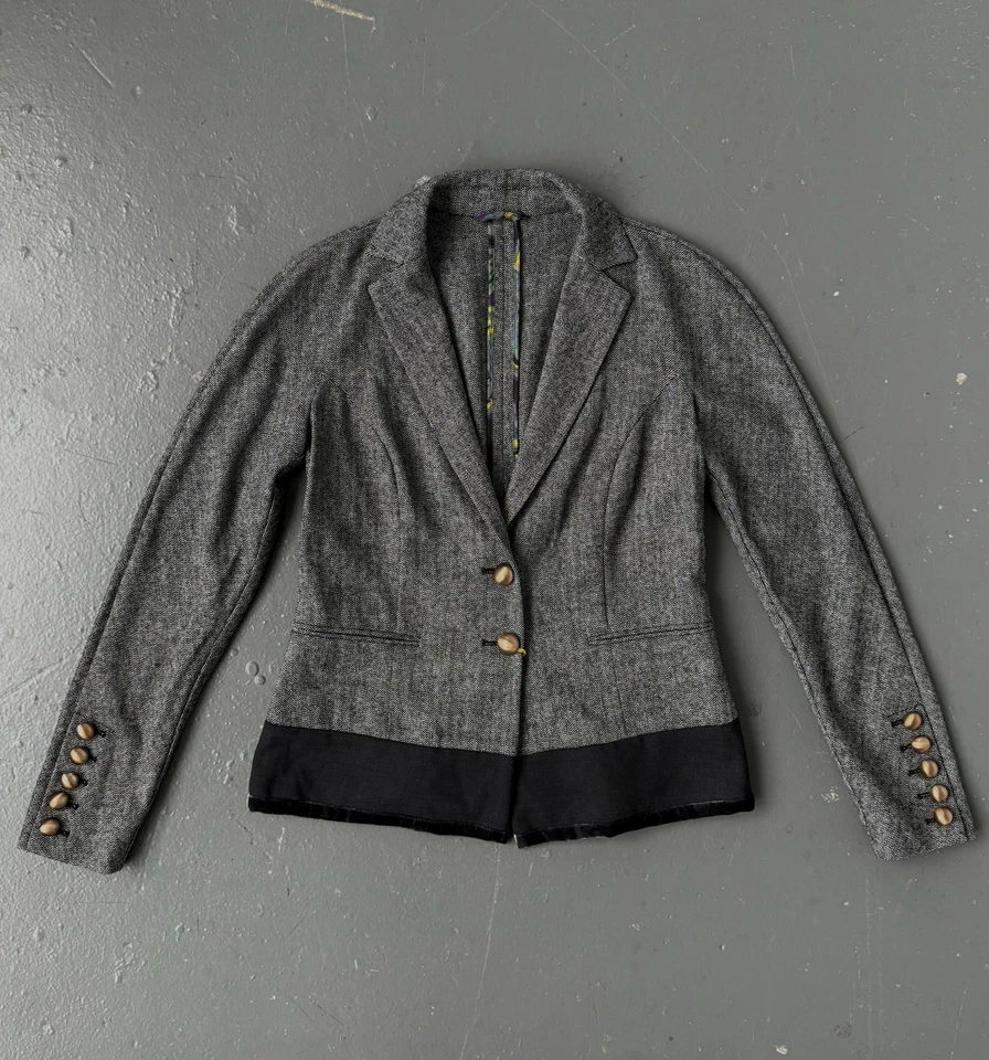 Etro Milano Wool Blazer Jacket Black Velvet Trim Made In Italy Size 42 NWT Rare - Image 1 of 4
