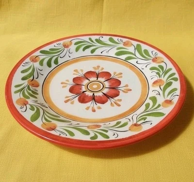 TarHong Melamine Set 4 Dinner Plates 10.5" Dishwasher Safe Floral Summer Red  - Image 1 of 4
