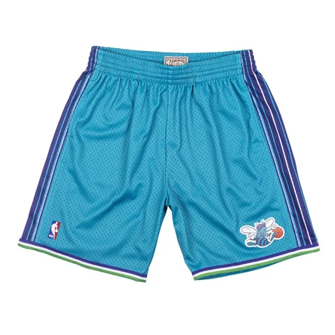 Mitchell & Ness NBA Road Swingman Shorts Charlotte Hornets 99-00 Teal Blue *NEW* Cover