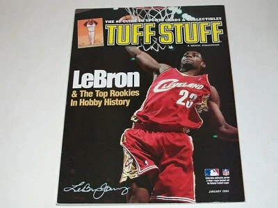 Tuff Stuff ежемесячный журнал обложка Леброна Джеймса январский выпуск 2004 года - Изображение 1 из 2