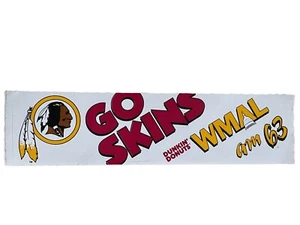 Vintage Washington Redskins WMAL Go Skins Dunkin Donuts Bumper Sticker Rare NOS - Picture 1 of 2