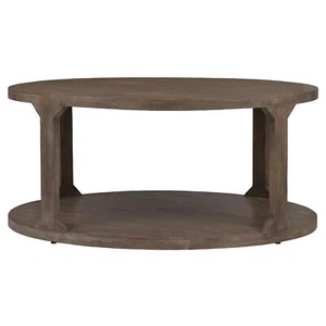 Mesa de centro mesa auxiliar sofá mesa de madera mesa de madera maciza redonda Ø100 x 45 cm - Imagen 1 de 6