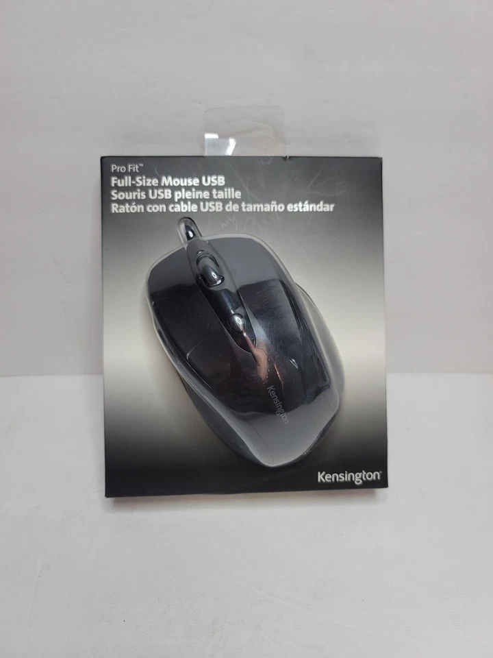Kensington® Pro Fit Wired Full-Size Mouse, USB, Right, Black 085896723691 NEW - Image 1 of 4