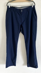 Under Armour Pants Mens 34/30 Solid Blue Straight Leg Golf Performance NWT! New! - Picture 1 of 6