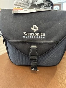 Samsonite Worldproof Camera Bag w Shoulder Strap Black Grey Blue Dual Pocket NWT - Picture 1 of 7