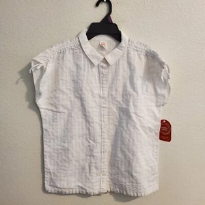 Wonder Nation Girl Camp Top Size XXL (18) White Sleeveless Bottons Front. - Picture 1 of 14