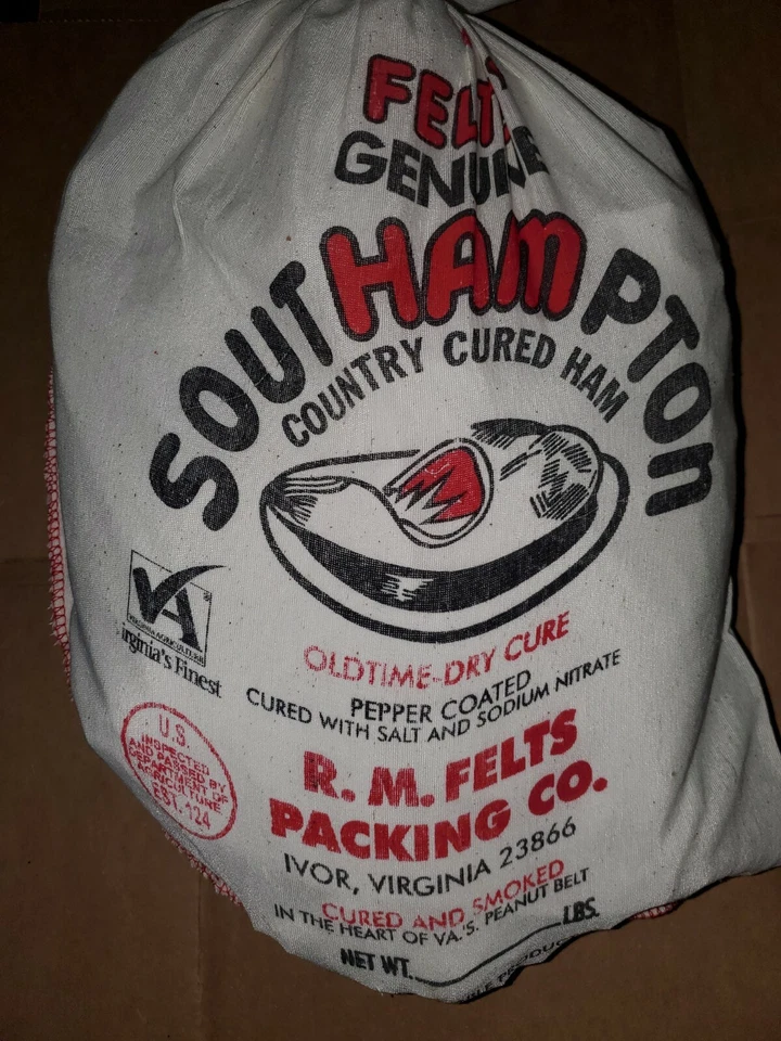 Pork Sout Ham Pton Country Cured Ham Felt's Genuine 10 фунтов и выше - Изображение 1 из 4