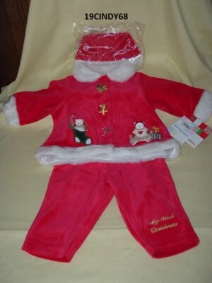 NUEVO TRAJE NAVIDAD SANTA INFANTIL 3 PIEZAS PRIMERAS IMPRESIONES TALLA 6/9 MESES Foto 1 de 4