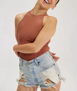 (NEW) Girlfriend Collective Medium Marlow Bodysuit High Neck “copper” $58 - Picture 1 of 10