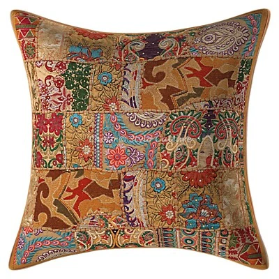 Decorative Home Decor 60 x 60 cm Cushion Cover Vintage Patchwork Pillow Case - Image 1 of 4