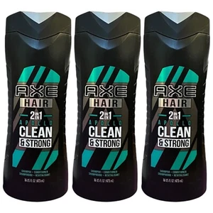 3 Pack Axe Apollo 2 in 1 Shampoo Conditioner Clean & Strong 16 oz Cedarwood Sage - Picture 1 of 7