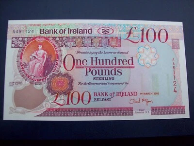 Bank of Ireland: 2005 One Uncirculated £100 Banknote - Image 1 of 2