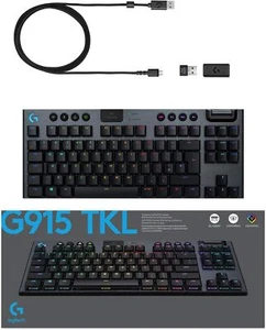 Logitech - G915 LIGHTSPEED TKL Wireless Mechanical GL Clicky Switch Gaming - Picture 1 of 6