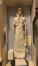 Franklin Mint Princess Diana Porcelain Doll In White Dress New Coa