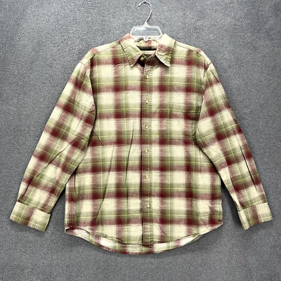 Camisa St Johns Bay Para Hombre Grande Verde A Cuadros Abotonada Manga Larga Cuello Algodón Foto 1 de 4