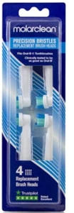 Molarclean Perfect Replacement Heads Pack of 4 Fits Most Oral-B Models