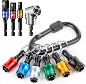 Bit Holder Key Chain Gadgets for Men - 1/4 Drill Bit Holder 6Pcs, W/Drill Socket - Picture 1 of 7