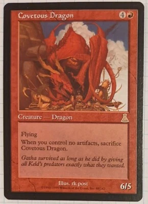 MTG Covetous Dragon NM Rare 80/143 UDS Urza's Destiny - Image 1 of 4