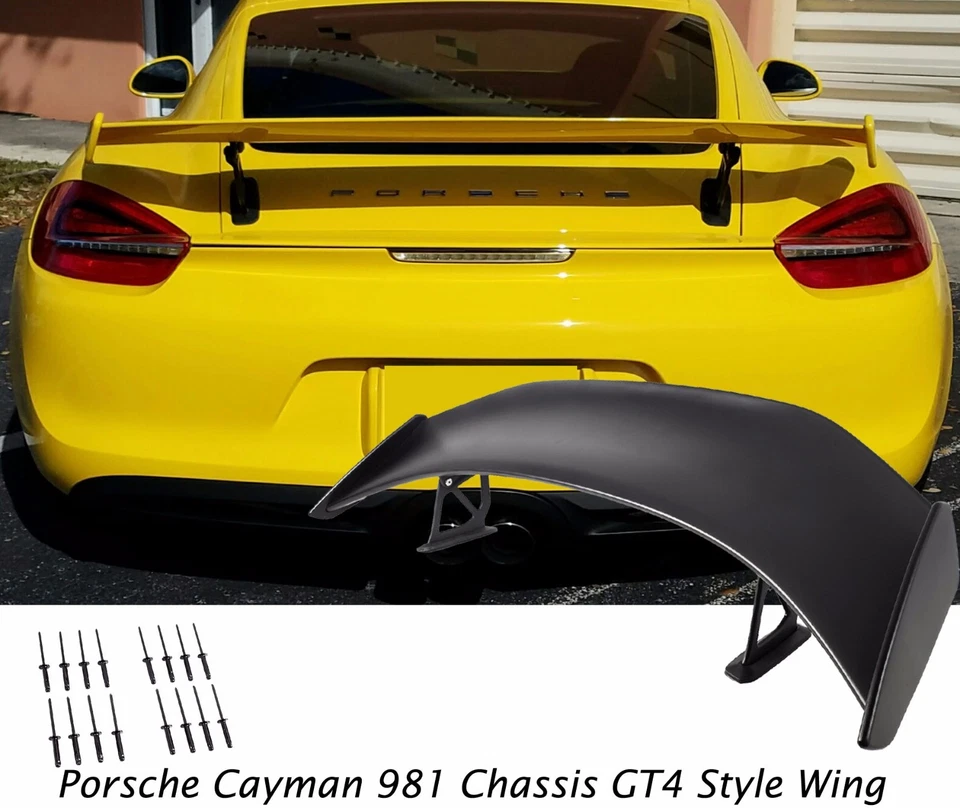  Alerón de maletero estilo GT4 para Porsche Cayman 981 2013-16 plástico negro sin pintar Foto 1 de 1