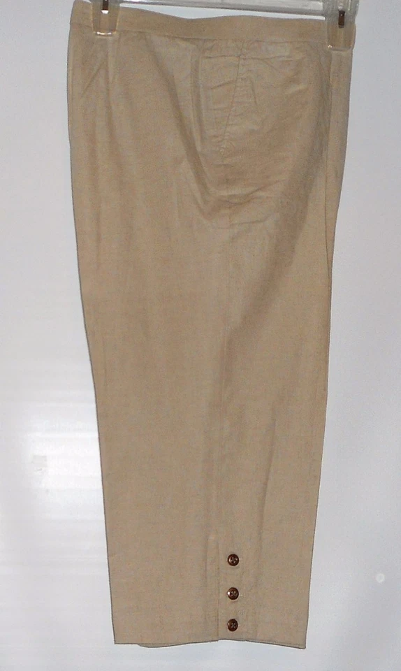 Pantalones capri Cathy Daniels para mujer mezcla de lino natural dieciocho (18) nuevos con etiquetas Foto 1 de 3