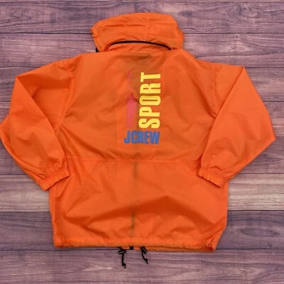 Винтажный J экипажа Sport оранжевый серфинга молнии ветровка куртка размер L с капюшоном опрятный Y2K - Изображение 1 из 4