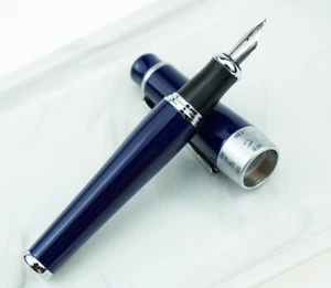 Duke 2009 Memory Charlie Chaplin Fountain Pen Bent Nib , Blue Heavy Big Pen - Imagen 1 de 7