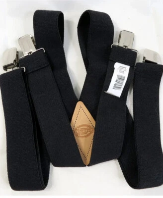 Dickies 1 1/2 inch Solid Adjustable Straight Clip X Back Suspenders - Image 1 of 4