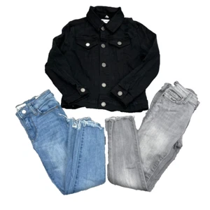DL1961 Outfit Lot Girls 6 Manning Denim Jacket Chloe Jeans Blue Gray Black  - Picture 1 of 18