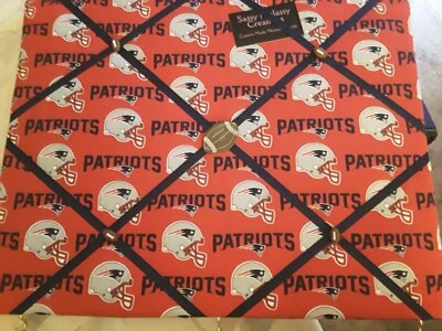 New England Patriots Themed Memory Board with Hooks - Image 1 of 2
