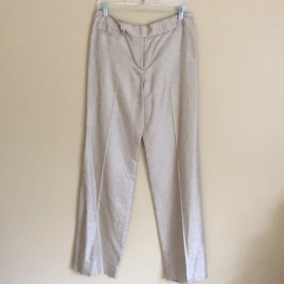 Pantalones Ann Taylor Champagne Beige Brocado 100% Seda Para Mujer Talla 8L Nuevos con Etiquetas Foto 1 de 4