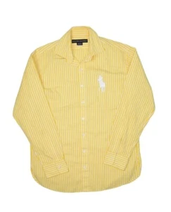 Ralph Lauren Shirt Womens 6 Yellow Striped Black Label Button Up Big Pony - Picture 1 of 12