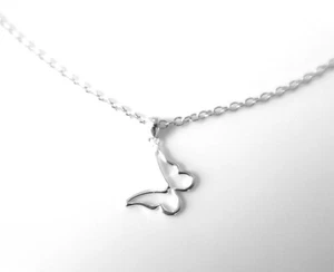 Sterling Silver 15mm Butterfly Pendant on Fine Chain Necklace + Gift bag - Picture 1 of 3