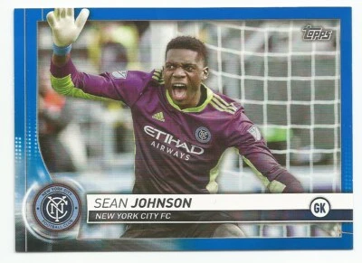 2020 Topps MLS Soccer SEAN JOHNSON Blue Parallel #d 01/99 NEW YORK CITY FC - Image 1 of 2