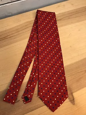 NUEVO SIN ETIQUETAS - Clericci - Corbata de cuello de poliéster a lunares rojos para hombre - 57" X 3,75" - 226 Foto 1 de 4