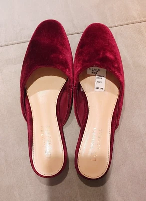 Lauren Conrad LC Malvawine Velvet Slip On Flats Sz 6 Med Christmas Holiday - Image 1 of 4