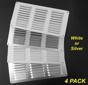 4 Pack x Aluminium Air Vents 300 x 150mm - White or Silver Louvre - Picture 1 of 10