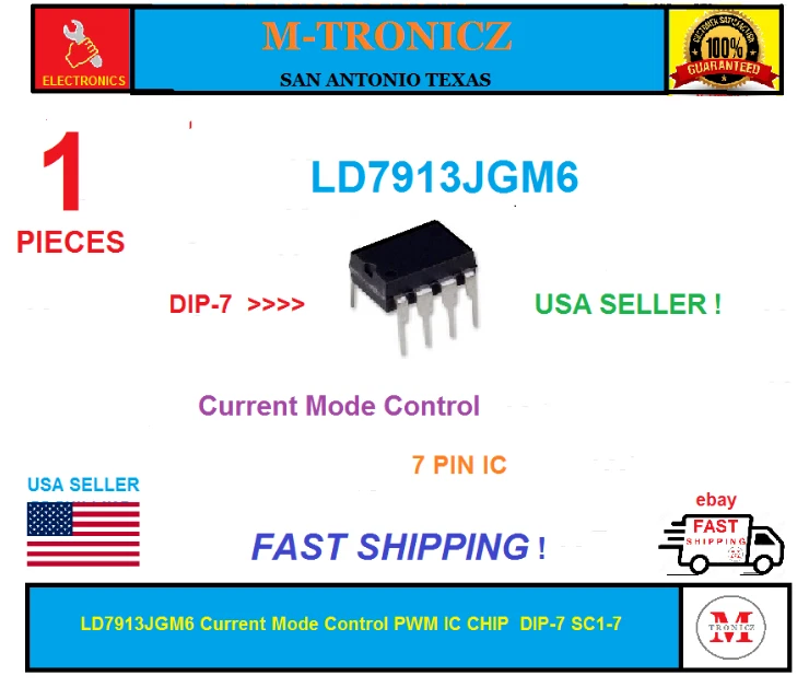 1 PIEZA LD7913JGM6 Control de modo de corriente PWM IC CHIP DIP-7 SC1-7 VENDEDOR DE EE. UU. Foto 1 de 1