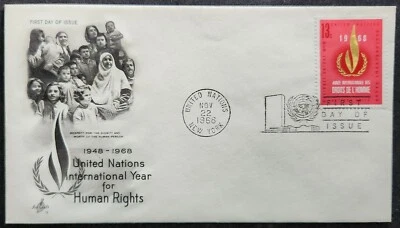United Nations - Scott 191 - Human Rights - 1968 Issue - First Day Cover - Image 1 of 2