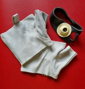 Cuero Coser Palma Mano Derecha con un par de Guantes Sin Dedos de Cuero - Imagen 1 de 4