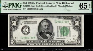 1928A $50 FRN E00586739A P.M.G #65EPQ - Picture 1 of 3